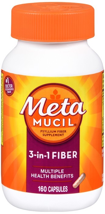 Metamucil 3-In-1 Daily Fiber Capsules 160 EA