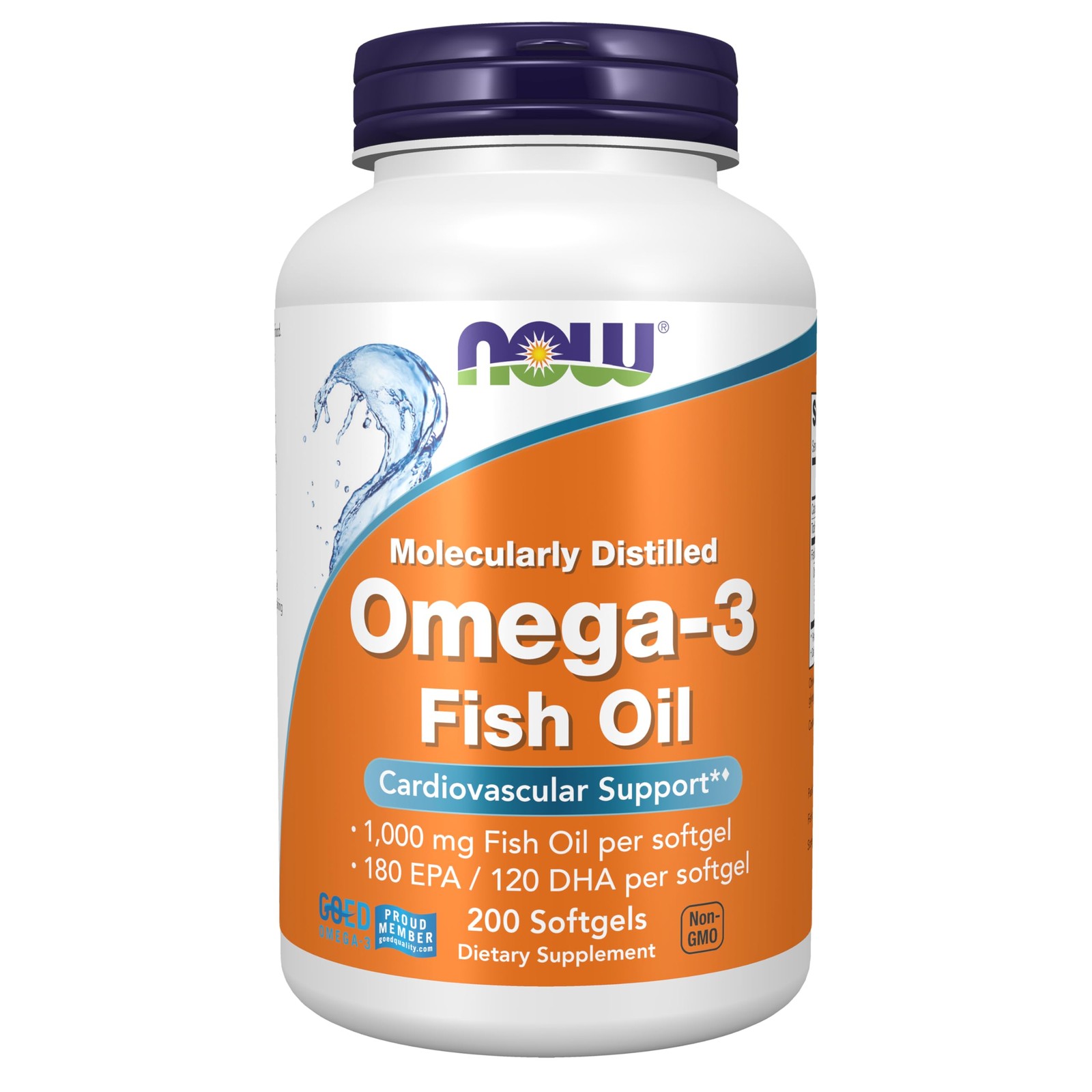 NOW Foods Supplements, Omega-3 180 EPA / 120 DHA, 200 Softgel, Amber