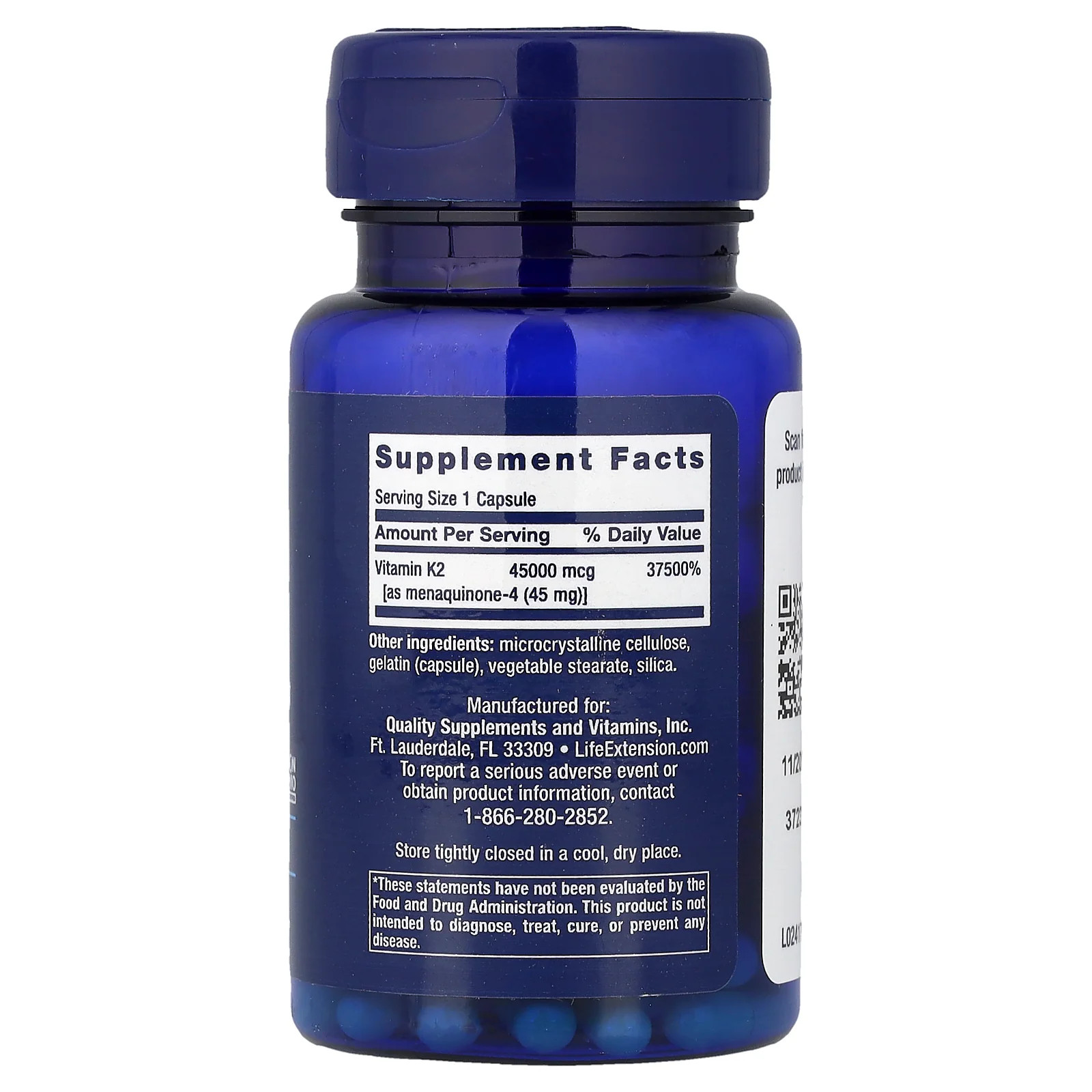 2 X Life Extension, Mega Vitamin K2, 45,000 mcg, 30 Capsules