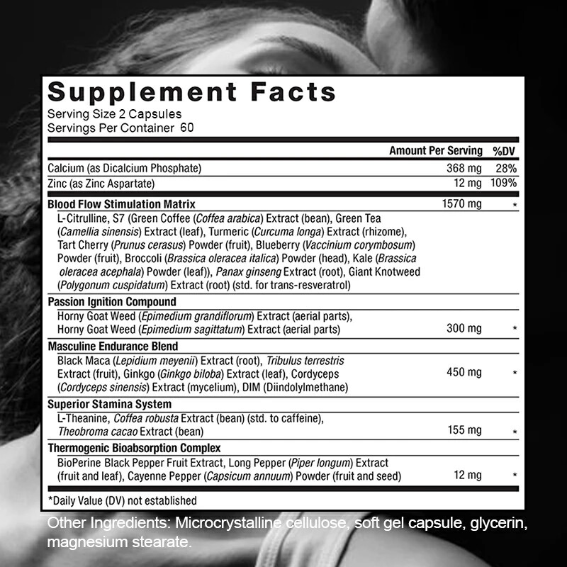 Fraction Nitric Oxide Desire Booster for Men-Contains Goat Weed and L-Citrulline