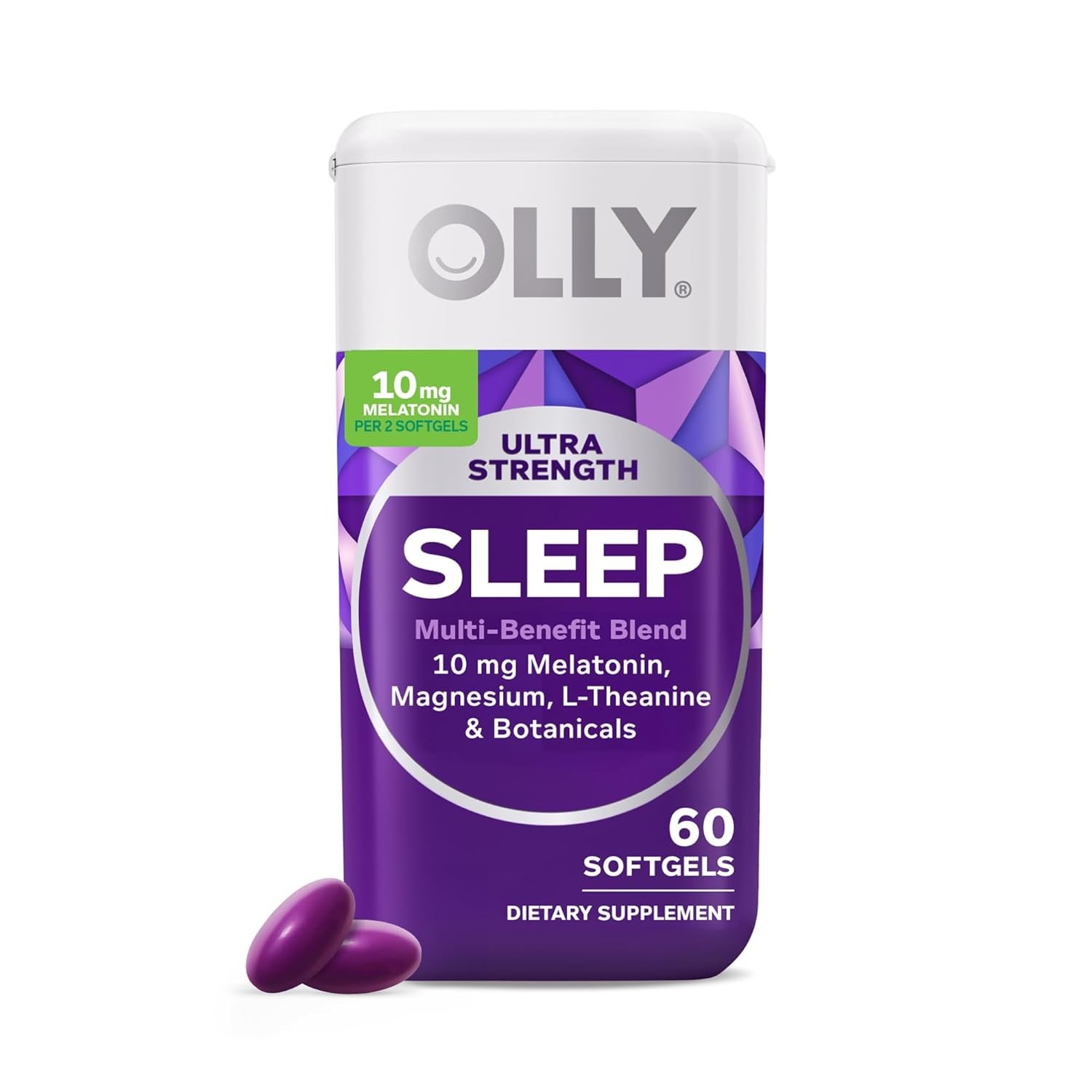 10mg Melatonin Softgels with L Theanine Chamomile and Magnesium Supplements