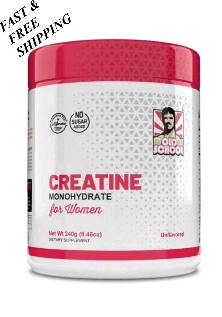 Old School Labs Creatine Monohydrate for Women 240g 8.46oz Unflavored Powder New