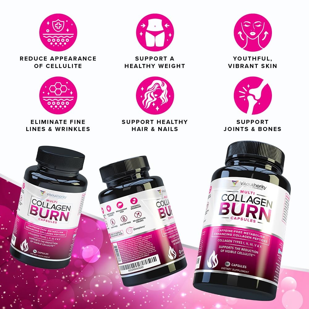 Multi Collagen Burn: Hydrolyzed Protein Peptides, Hyaluronic Acid, Type I,II,III