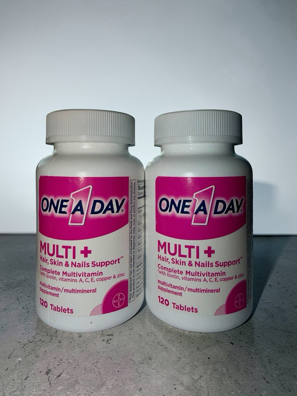 2 – ONE A DAY Multi + Hair Skin & Nails Multivitamin Tablets 120Tabs Exp 10/2026