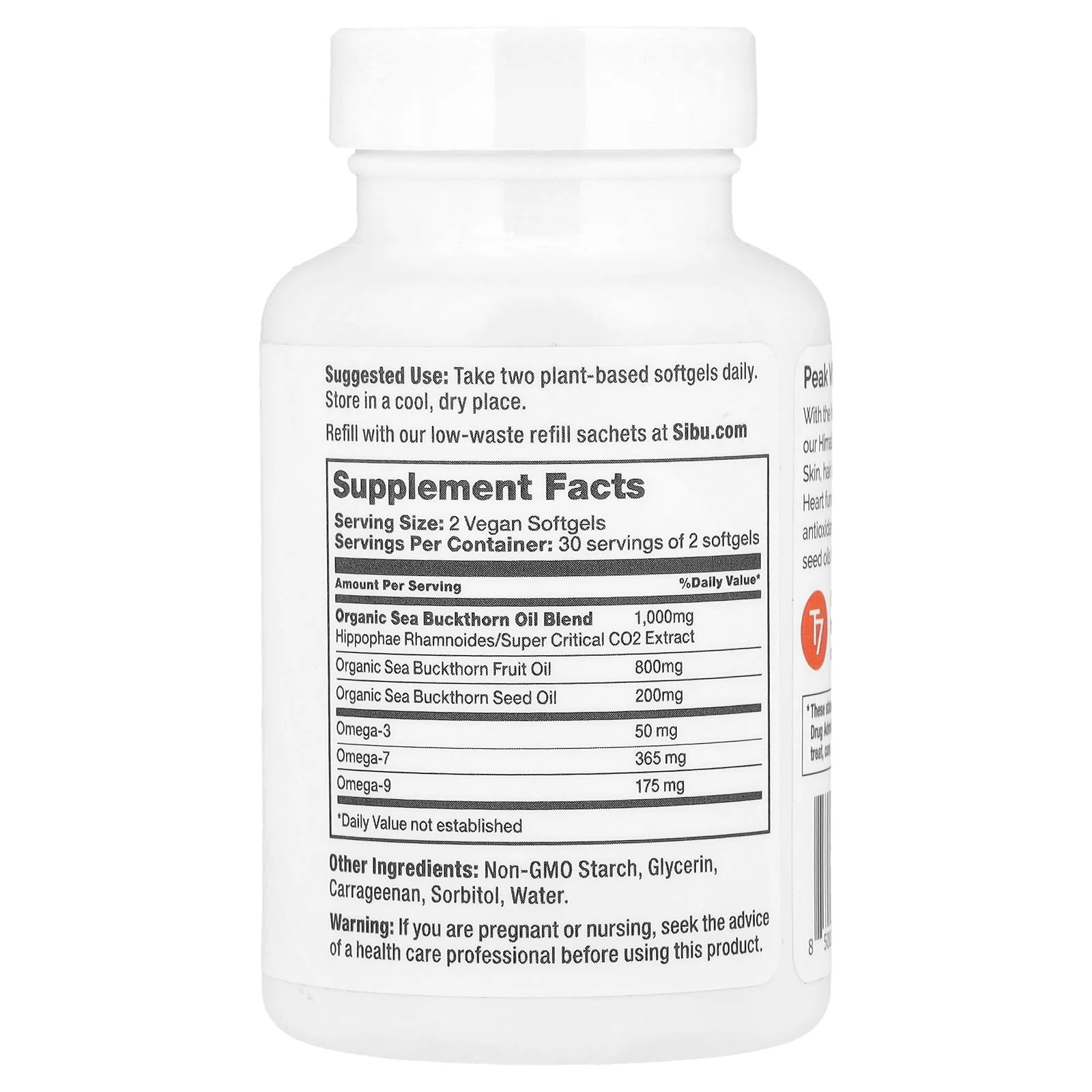 2 X Sibu Beauty, Omega-7, 60 Softgels