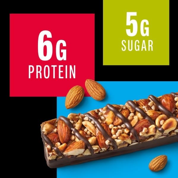12 Count Gluten-Free Snack Bars with Dark Chocolate, Nuts & Sea Salt, 6g Protein