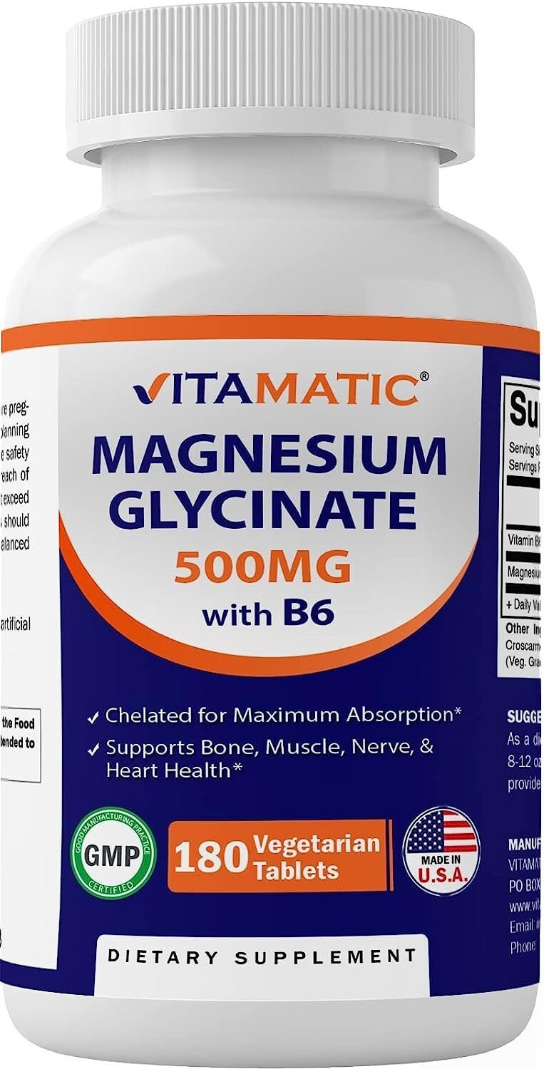 Glicinato De Magnesio De Maxima Potencia 500 Mg, 180 Capsulas,