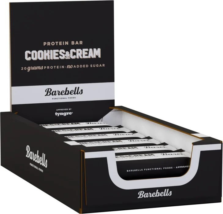 12 x Barebells Soft Protein Bar Cookies & Cream 55g ( 1.95 oz )