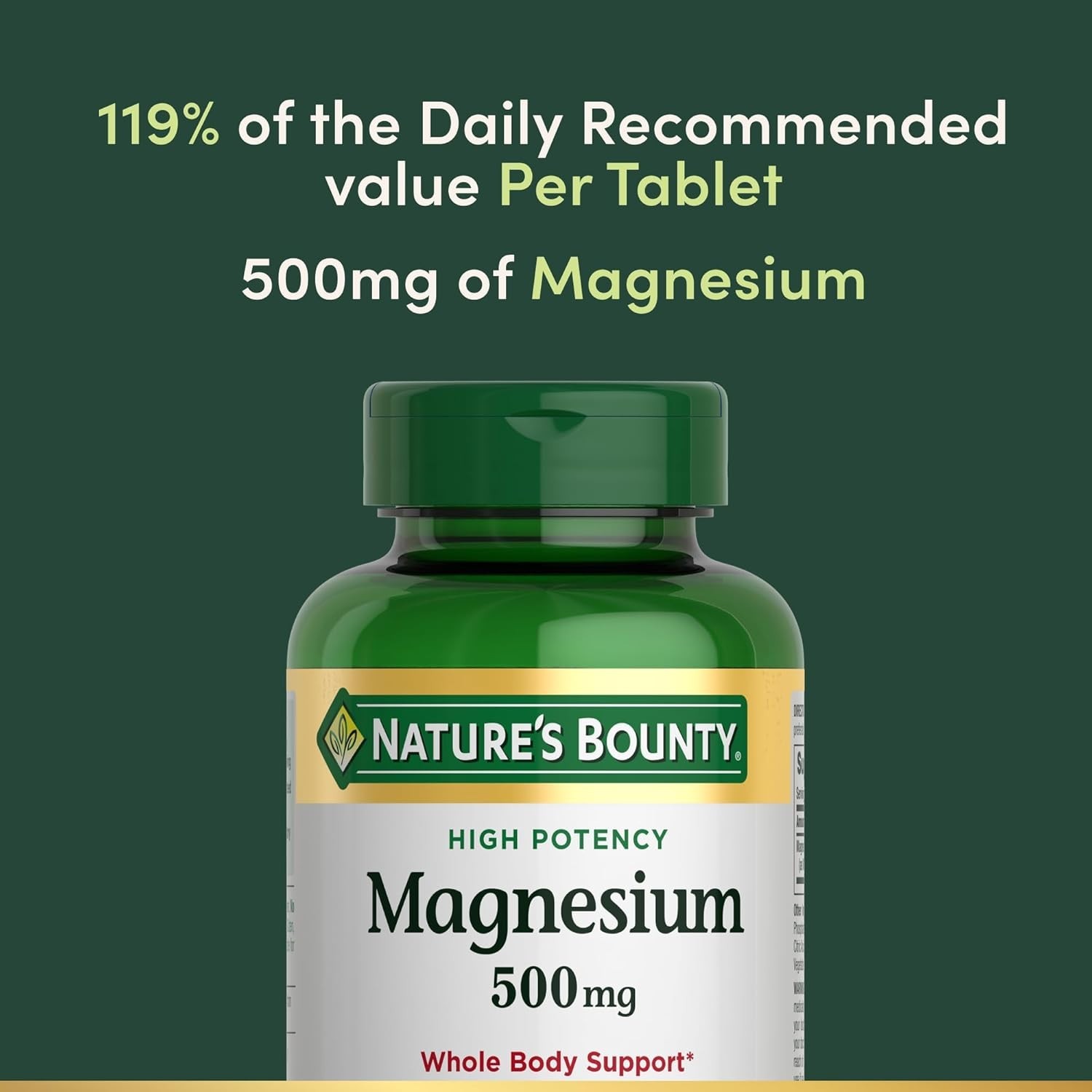 Nature’s Bounty Magnesium Supplements 500 Mg 200 Count (Pack of 1) for USA