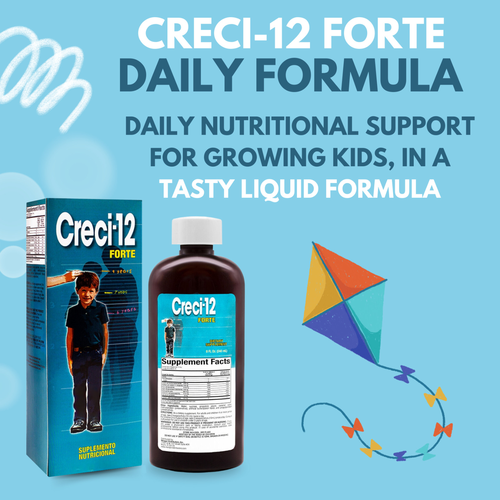 Menper Creci-12 Forte Nutritional Supplement for Children – 8 fl oz (2-Pack)