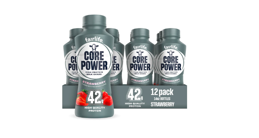 Core Power Elite High Protein Shake, Strawberry, 42g Bottle, 14oz, 12 Pack