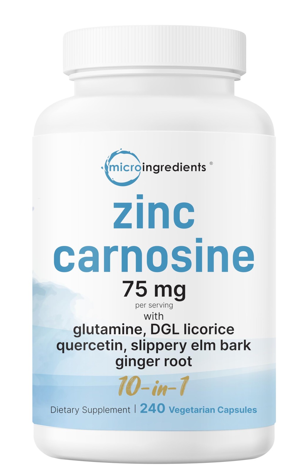 Zinc Carnosine 75mg, 240 Veggie Capsules | 10-in-1 Zinc Supplements for Men &…