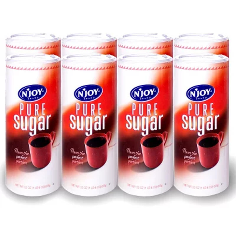 N’Joy Pure Sugar – 22 oz. Containers, 8 Pack – Premium Sweetener