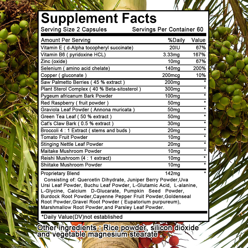 Prostate Supplement With Saw Palmetto For Strong Prostate &Urinary Tract Support