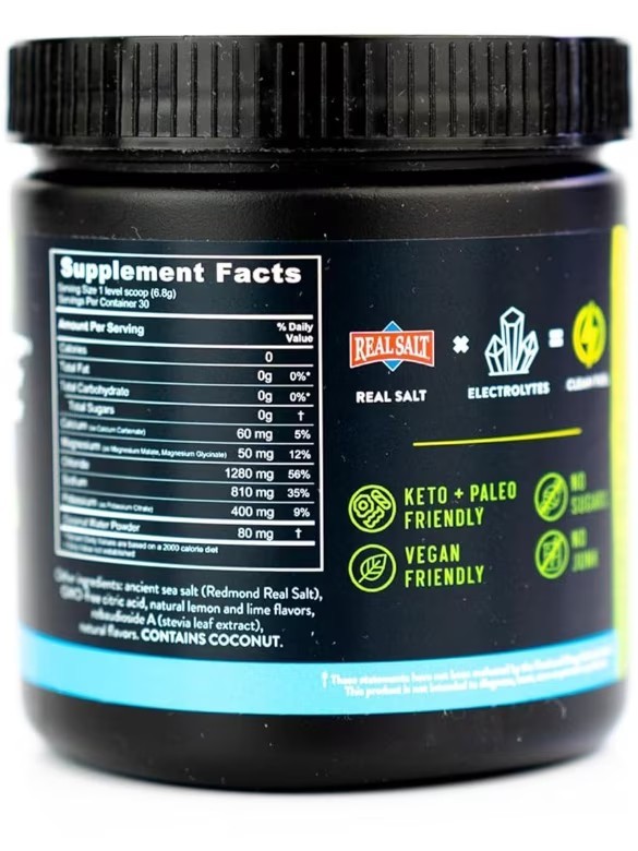 Redmond Re-Lyte Hydration Electrolyte Drink Mix – Lemon Lime, 30 Servings, NEW