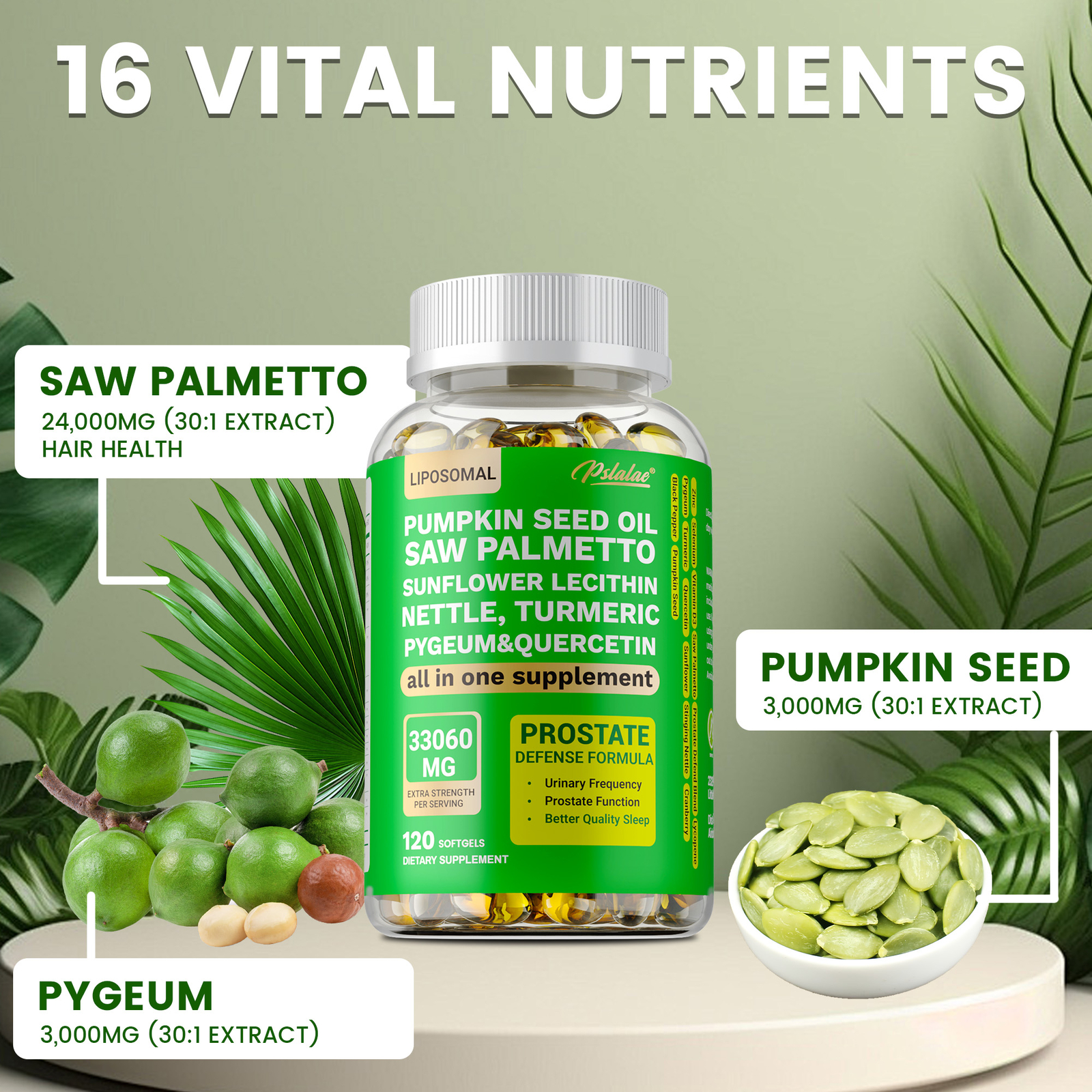 Pumpkin Seed Oil – Saw Palmetto, Lycopene, Prostate Health, Hair Growth