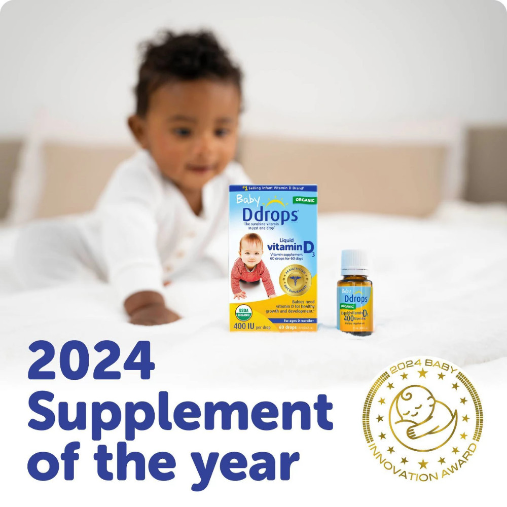 Ddrops Baby Vitamin D 400 IU Organic Liquid Drops – 0.06 fl oz