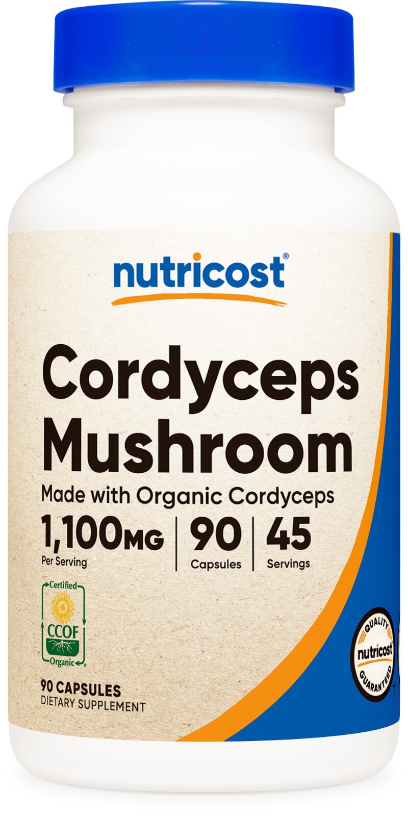 Nutricost Made with Organic Cordyceps Mushroom Capsules 1100mg, 45 Servings