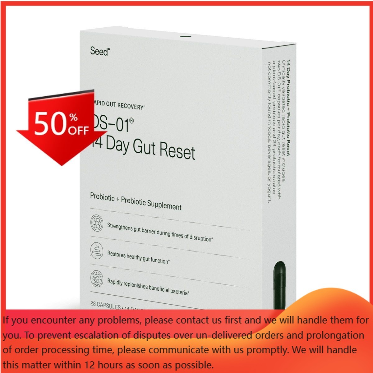 Seed 14-Day Gut Reset Probiotic Capsules – 28ct: Probiotic and Prebiotic Blends