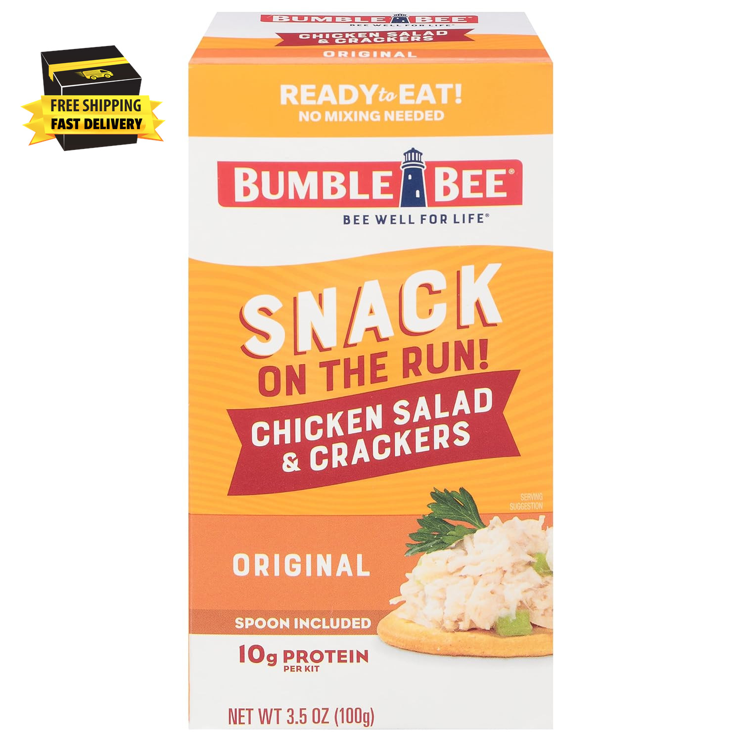 Snack on the Run! Protein Snack Pack – Original Chicken Salad with Crackers – 10