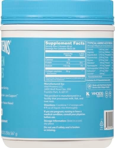Vital Proteins Collagen Peptides Powder, Unflavored, 19.3oz, 27 Svgs, Exp. 10/29