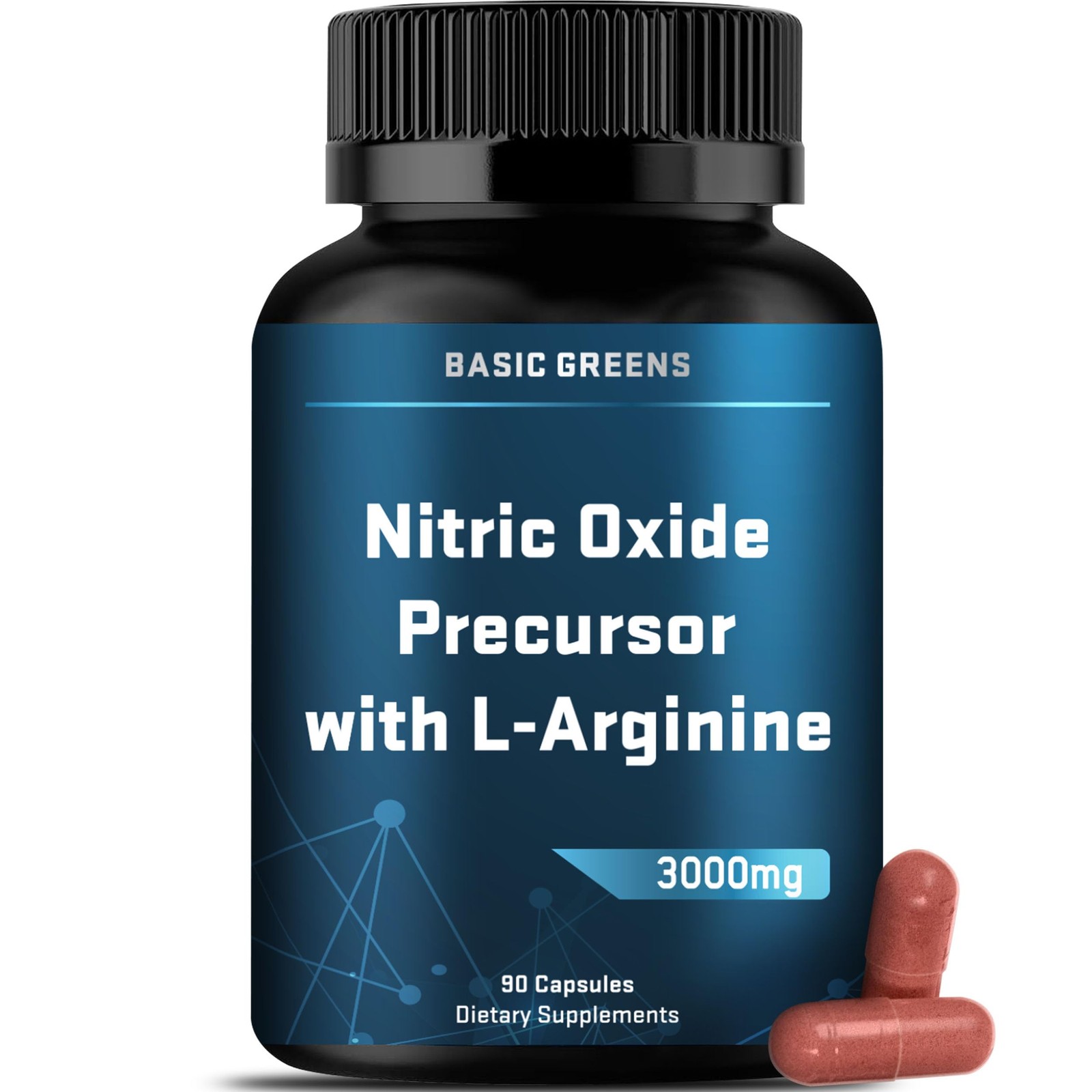 BASIC GREENS L-Arginine 3000mg Nitric Oxide Supplement for Men and Women – No…