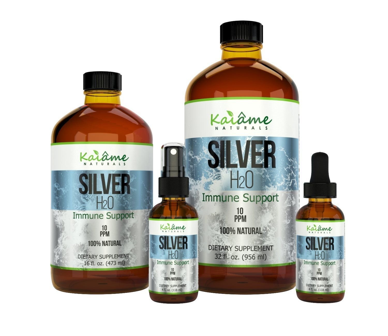 Kaiame Naturals Colloidal Silver, Ionic Silver Solution, 10 PPM, Large 16 oz …