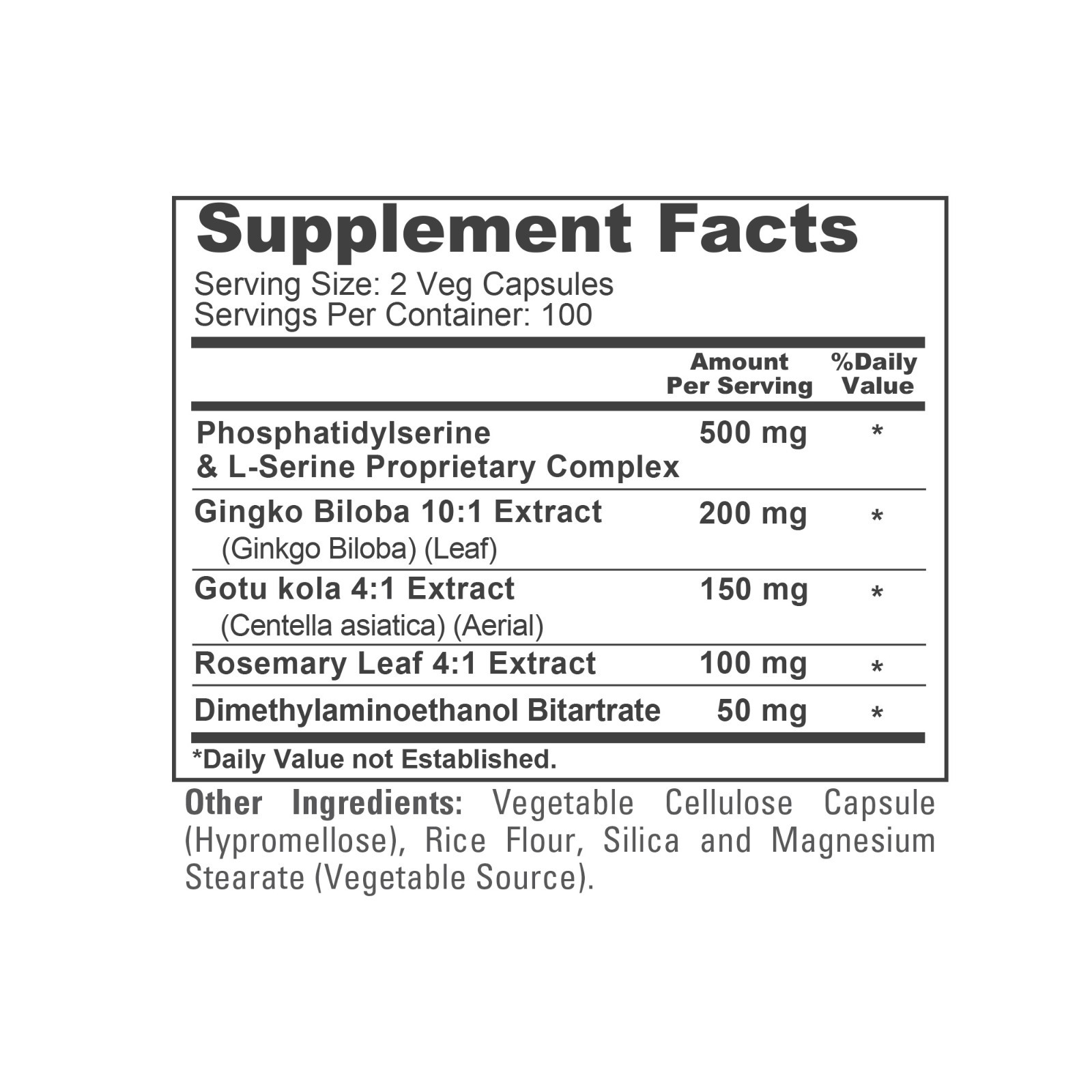 NusaPure Phosphatidylserine Memory Ultimate Complex 1000mg 200 Vegetarian Caps