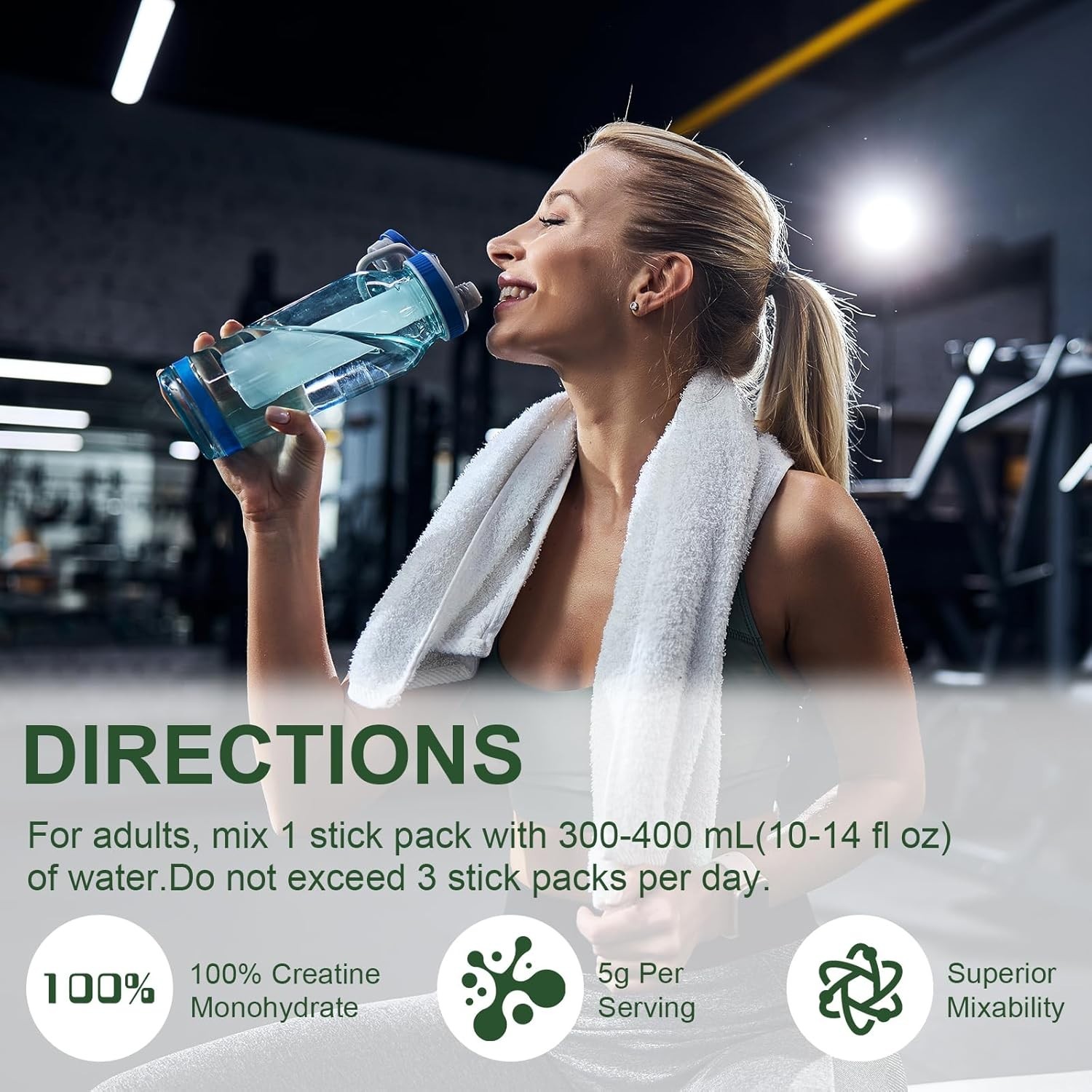 Natural Lemon Flavored Creatine Monohydrate + BCAA, 3.2 oz for Energy & Recovery