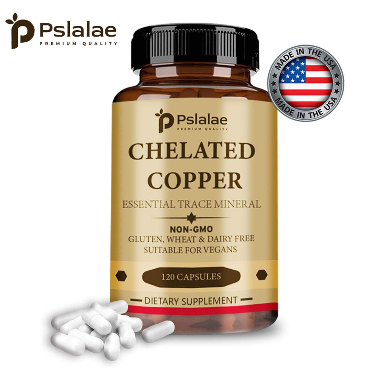 Chelated Copper 120pcs – for Collagen Production, Supports Connective Tissue