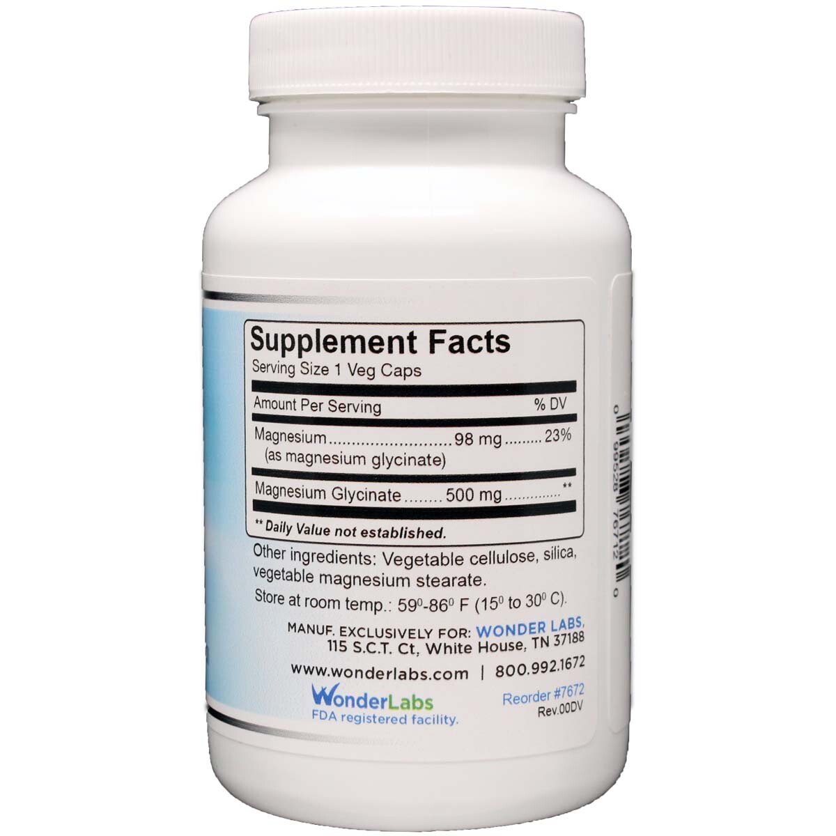Wonder Laboratories Magnesium Glycinate 500mg, 100% Chelated for Max Absorption