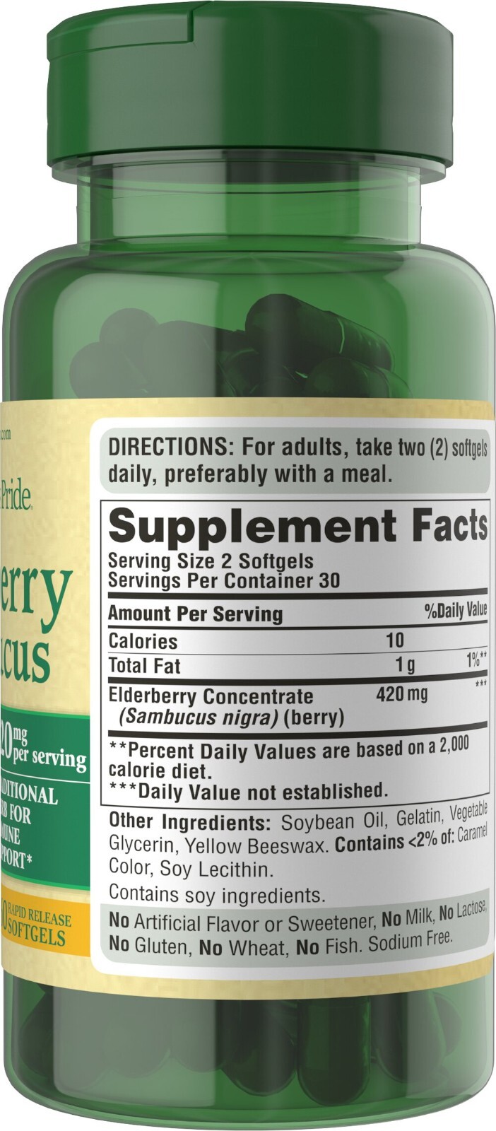 Puritan’s Pride Elderberry Sambucus, 420 mg, 120 softgels