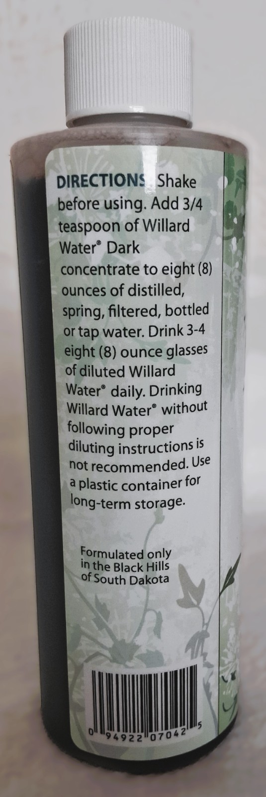 Dr Willards Water Dark Concentrate 8 fl. oz. Beverage Enhancer – Exp 09/27