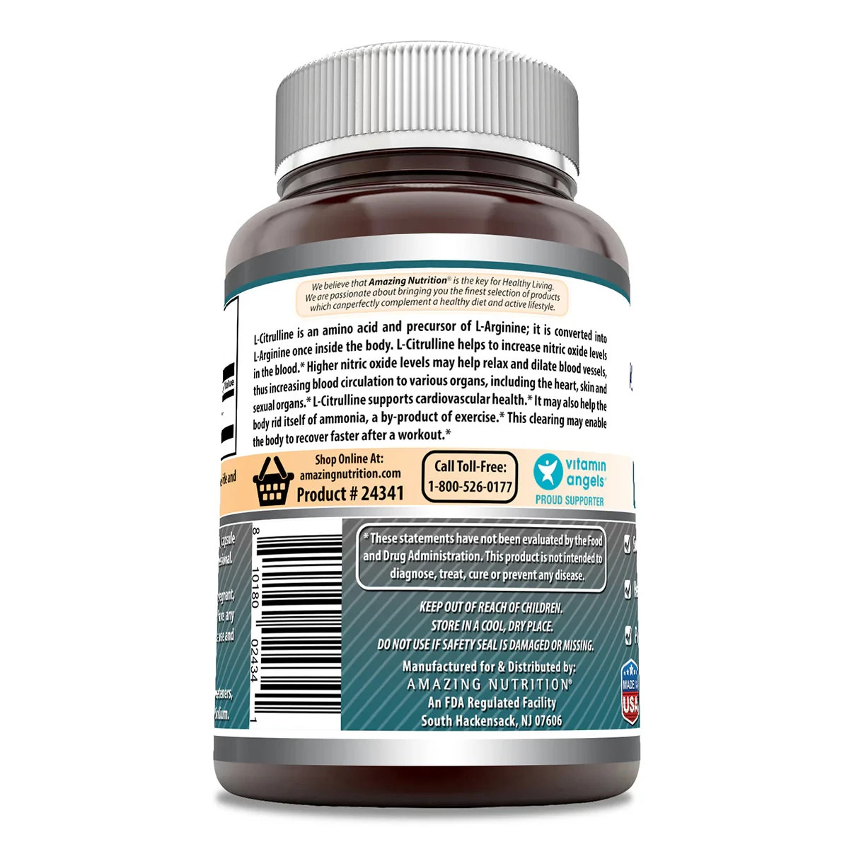 Amazing Formulas Amazing Nutrition L-Citrulline, 750mg, 180 Caps