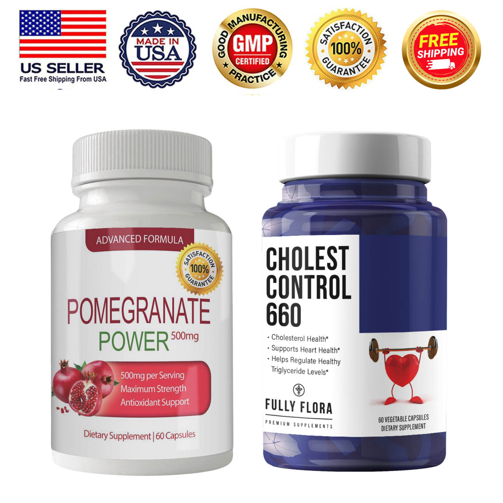 Pomegranate Extract Antioxidant Support Cholesterol 660 Heart Supplement 60 Caps