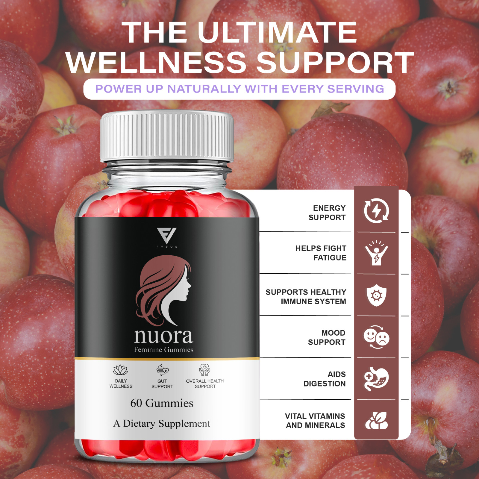 Nuora Feminine Gummies, Nuora Feminine Health Support (60 Gummies)