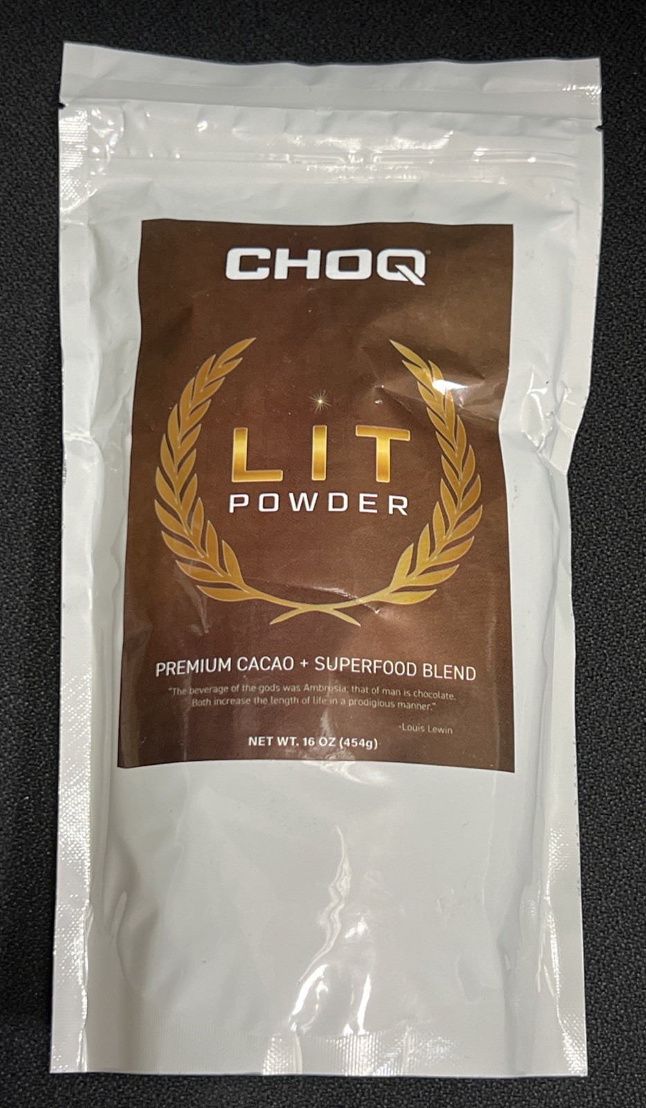 CHOQ Lit Powder Premium Cacao + Superfood Blend New 16 oz (454g)