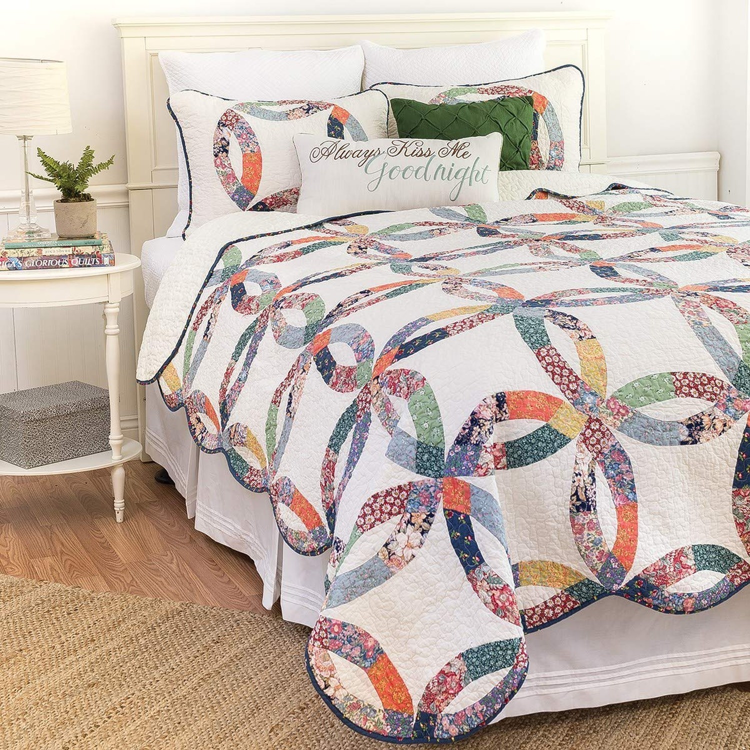 C&F Home Heritage Double Wedding Ring Patchwork Premium 2-Piece Twin Bedding …