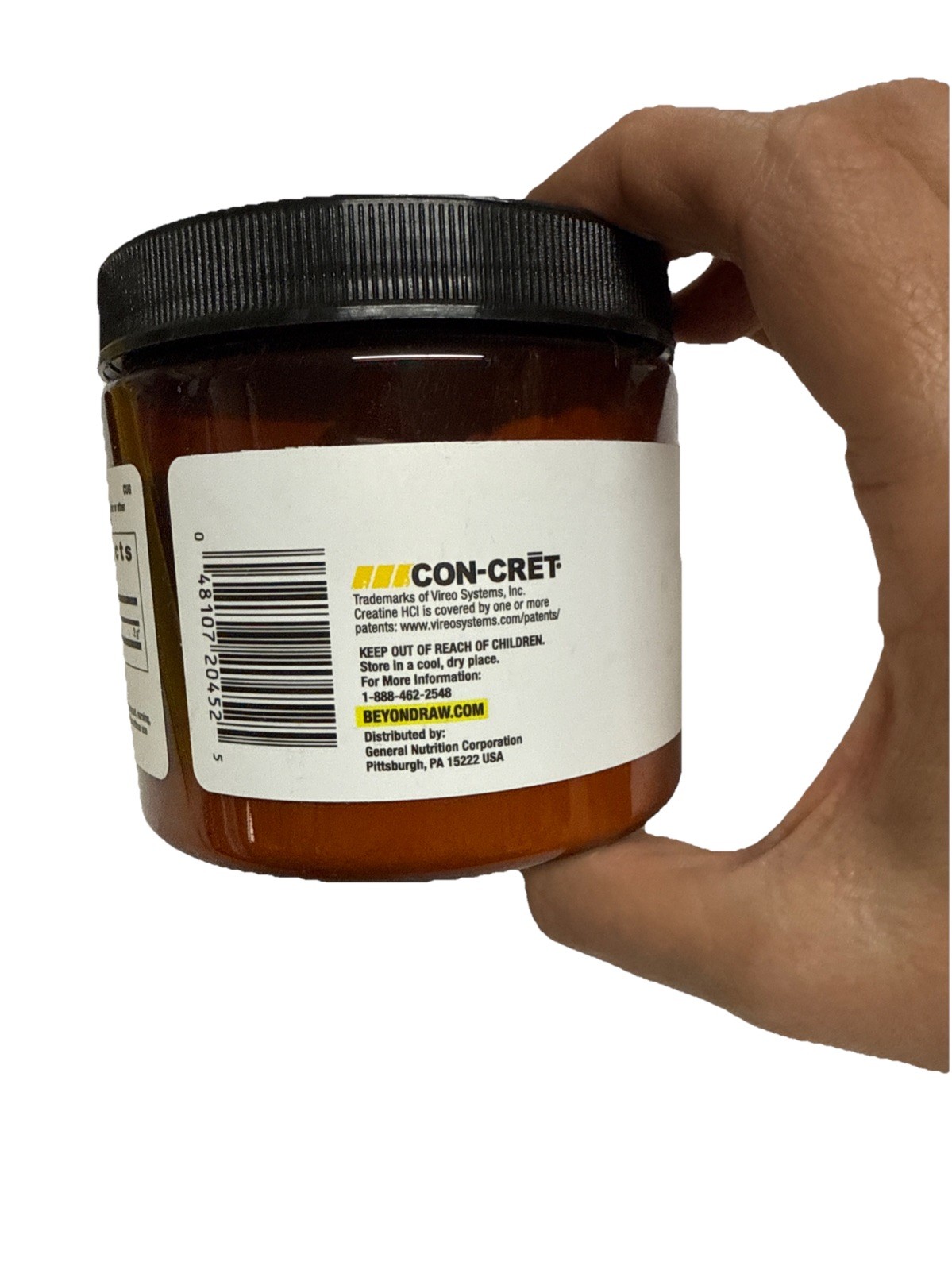BEYOND RAW Chemistry Labs Creatine HCl Powder Muscle Performance 120 Servings