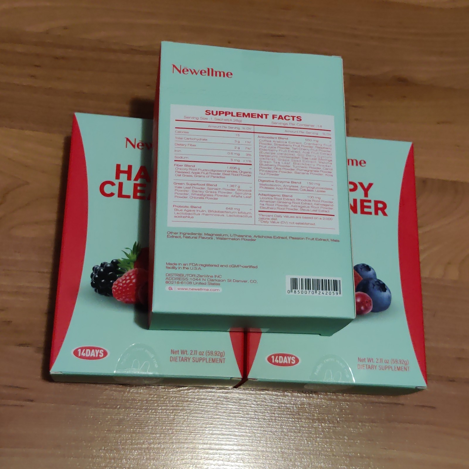 Newellme Happy Cleaner 28 Day Suppy (3-pack) Mixed Berry 2.11oz – Exp 04/2027