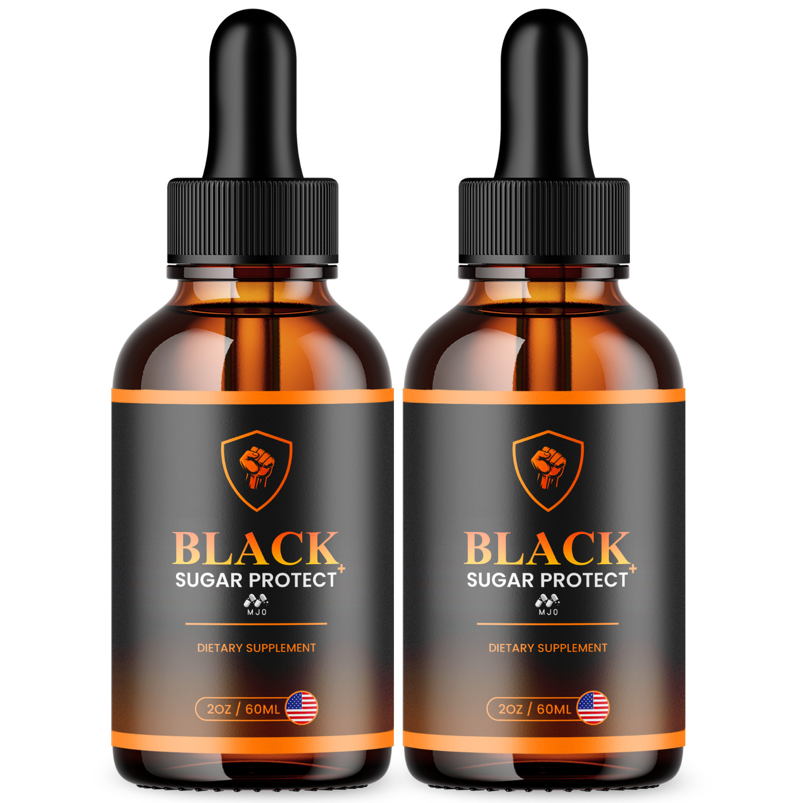 (2 Pack) Black Sugar Protect Drops Advance Blood Support Formula 60 Servings