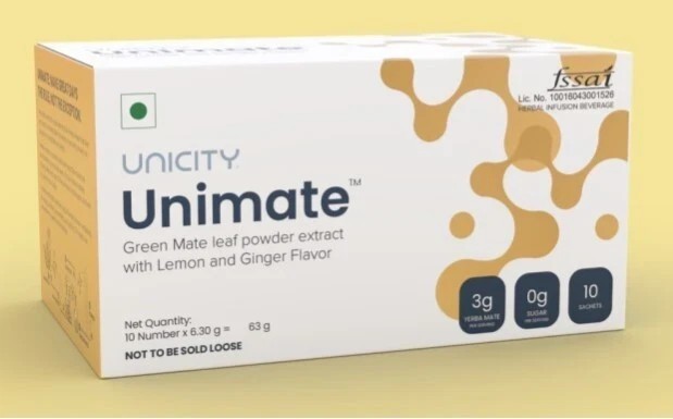 UNICITY Unimate Dietary Supplement Lemon Ginger Flavor Drink 30 Sachets p147