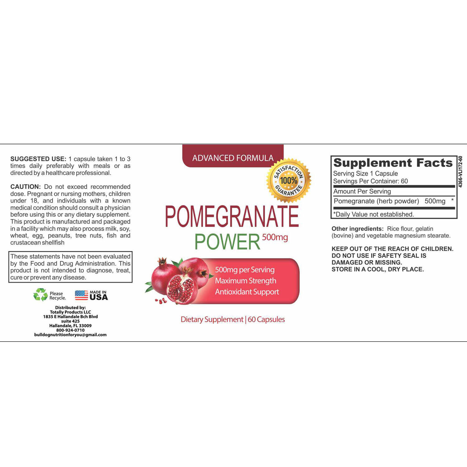 Pomegranate Extract Antioxidant Support & Cholesterol Control Heart Supplement