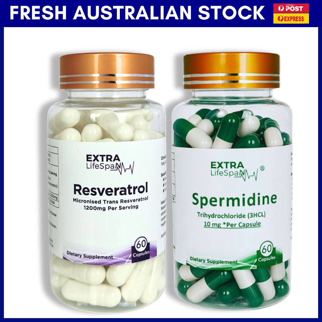 Spermidine Resveratrol Australia 60 Capsule Autophagy Anti Aging Supplements