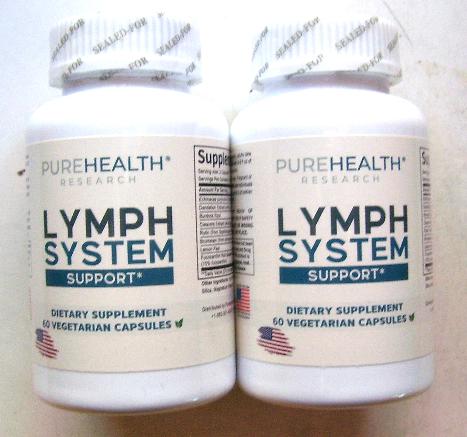 (2) -BOTTLES – HEALTHY LYMPH SYSTEM SUPPORT CAPSULES – 120 TOTAL CAPSULES