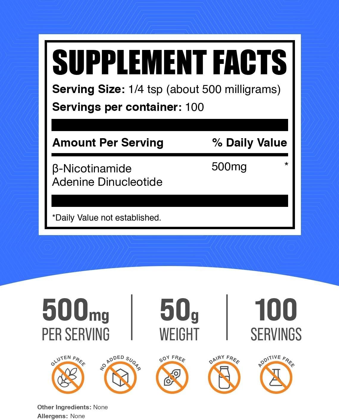 .Com NAD Powder – Nicotinamide Adenine Dinucleotide, NAD Supplement 500Mg – for