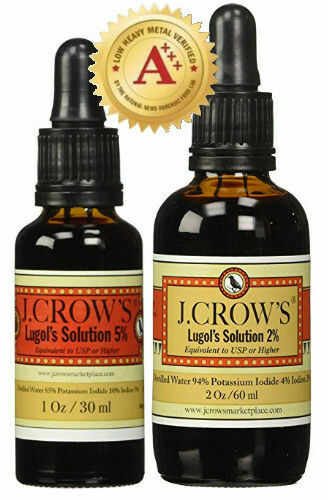 J.CROW’S® Lugol’s Solution of Iodine 5% 1 oz Bottle + 2% 2 oz Bottle