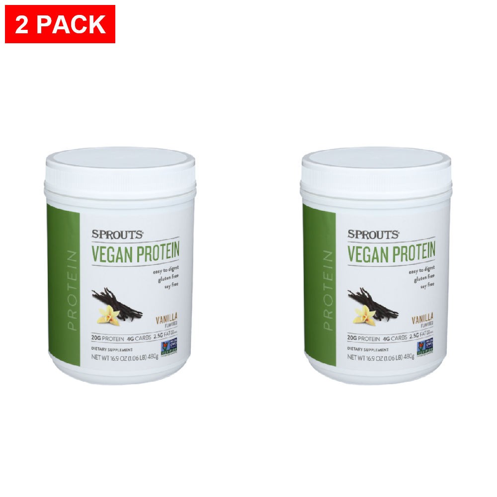 2 Pack – Sprouts Vanilla Vegan Protein 16.9 oz
