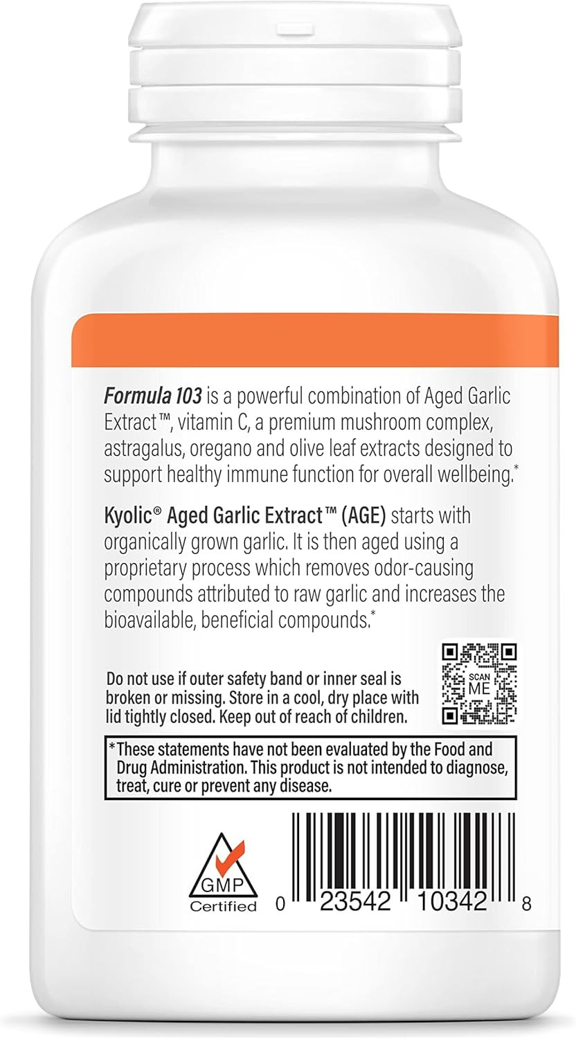 Aged Garlic Extract Formula 103, Immune Support*, 200 Capsules