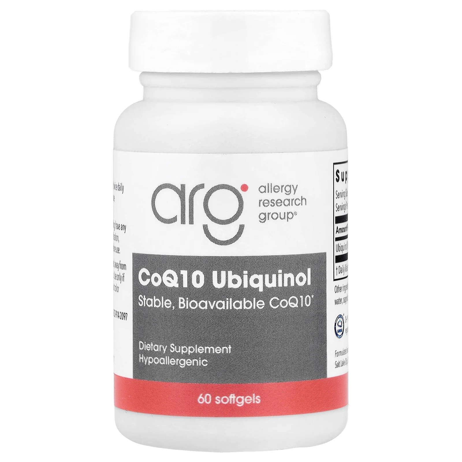 2 X Allergy Research Group, CoQ10 Ubiquinol, 60 Softgels (100 mg per Softgel)